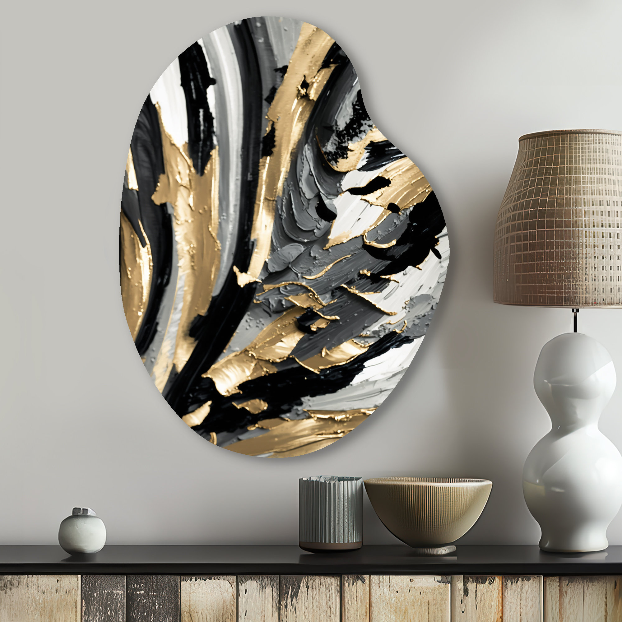 Mercer41 Rhythm Of Pleasure Abstract Black And Gold I - Abstract